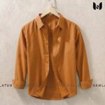 Oxford Cotton Solid Formal Shirt | Orange