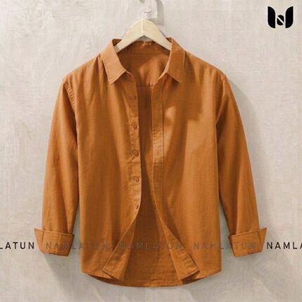 Oxford Cotton Solid Formal Shirt | Orange