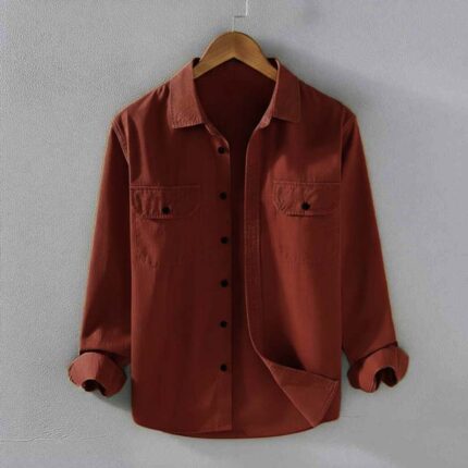 rust double pocket shirt