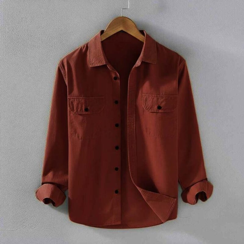 rust double pocket shirt