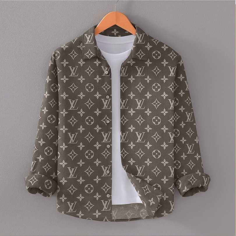 White-and-Brown-Minimalist-Fashion-Collection-Instagram-Post-28.jpg Premium Design Shirt For Men's (Only Shirt) - Image 1