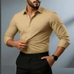 Men’s Premium Wrinkle Free China Spandex Stretch Formal Shirt