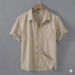 light biscuit half sleeve shirt