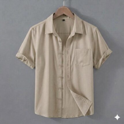 light biscuit half sleeve shirt