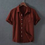 rust half sleeve shirt