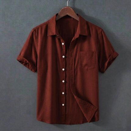 rust half sleeve shirt