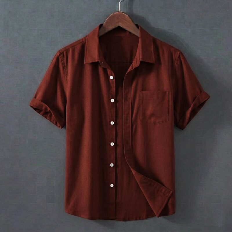 rust half sleeve shirt